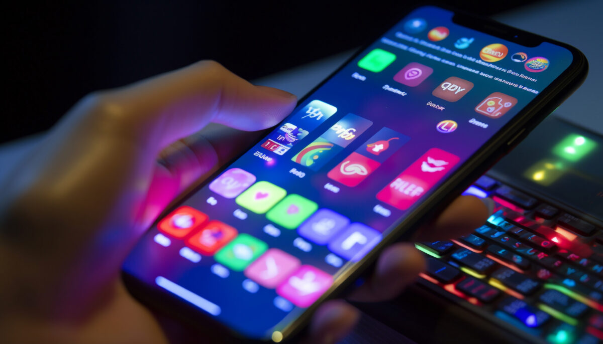 Mobile applications on a smartphone screen, built by Android app development companies